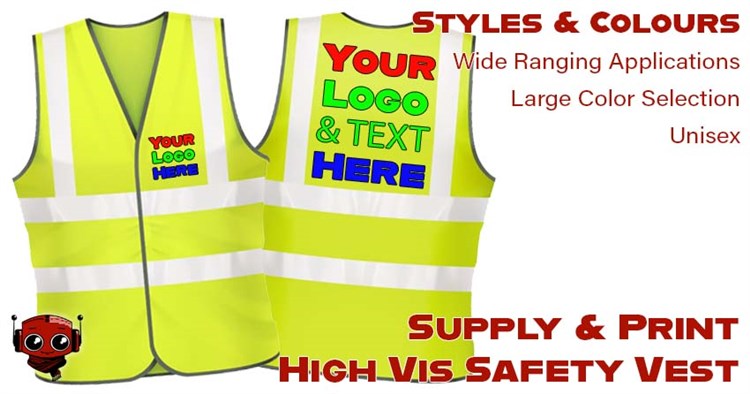 Product Clothing High Visibility Waistcoat Workwear: High Vis Vest Supplied and Printed